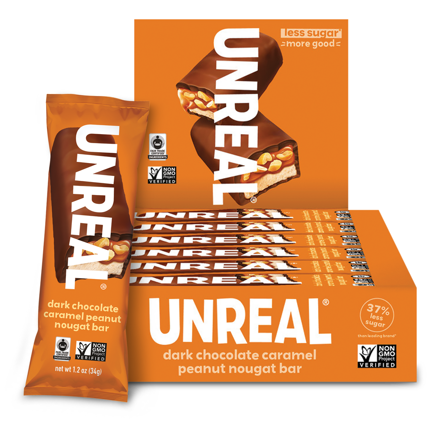 Dark Chocolate Caramel Peanut Nougat Snack Pack - 12 Large Bars