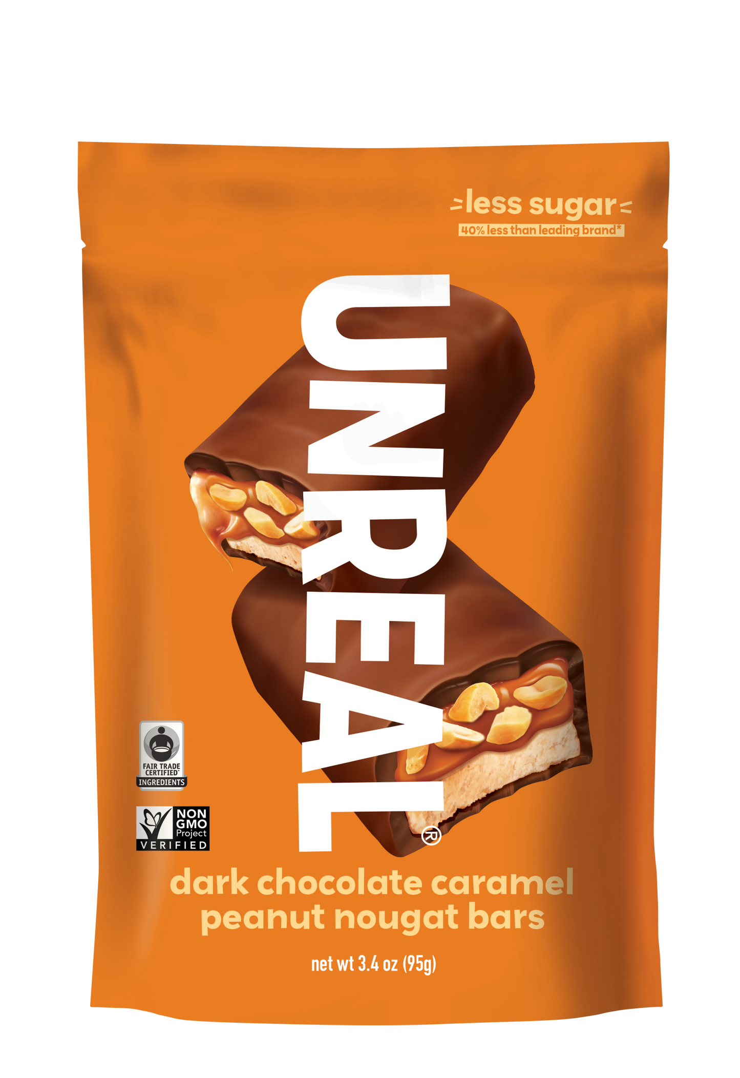 Dark Chocolate Caramel Peanut Nougat Bars 3.4 oz Bag