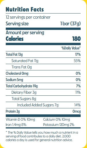 Dark Chocolate Coconut Bar Snack Size - 12 Count
