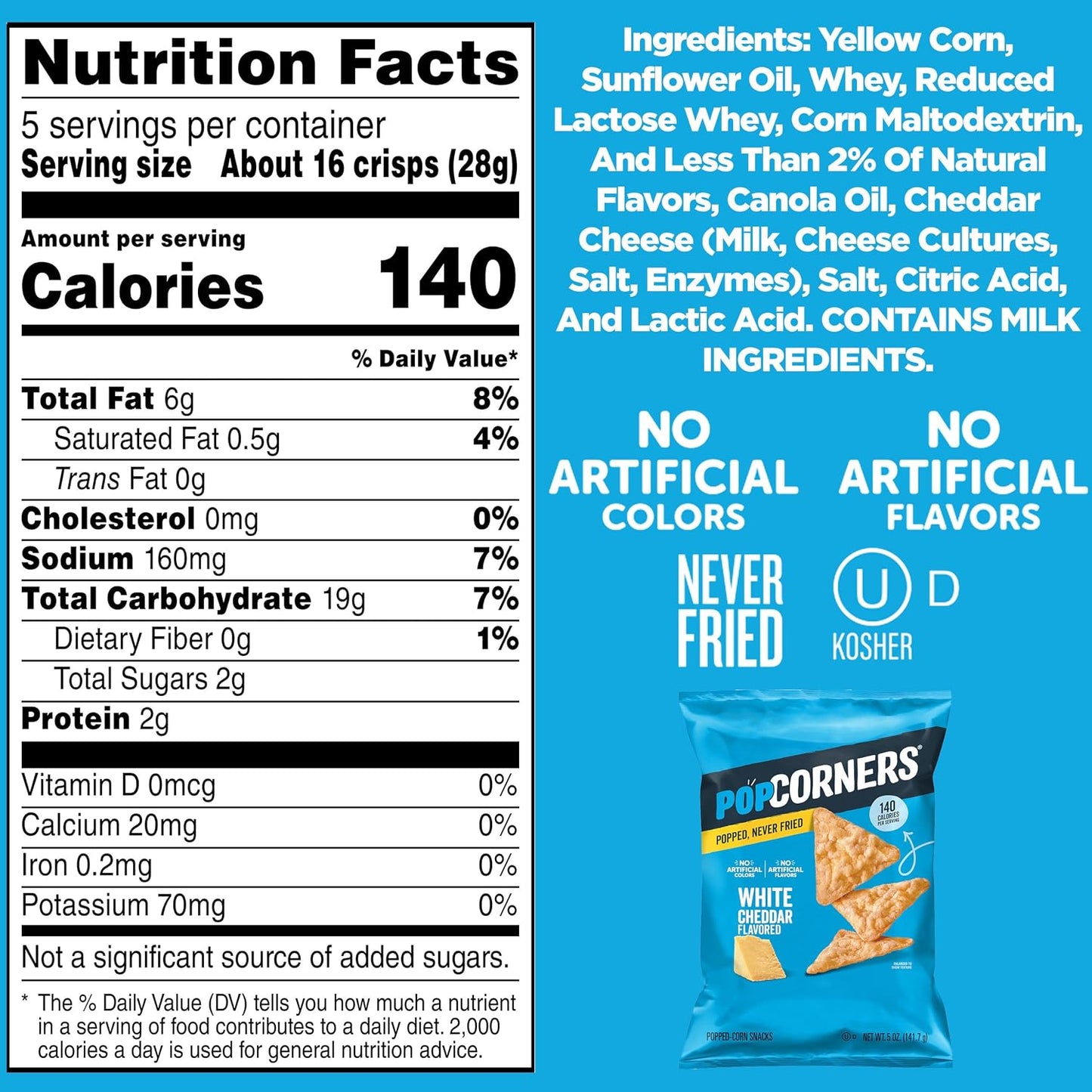 PopCorners White Cheddar 5oz